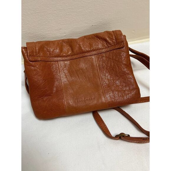 Anthropologie Day & Mood Brown Leather Zipper Crossbody Bag - Picture 6 of 6
